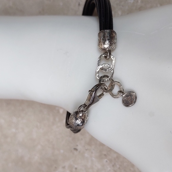 Silpada Sterling Silver/Leather Cord Bracelet - Picture 3 of 10